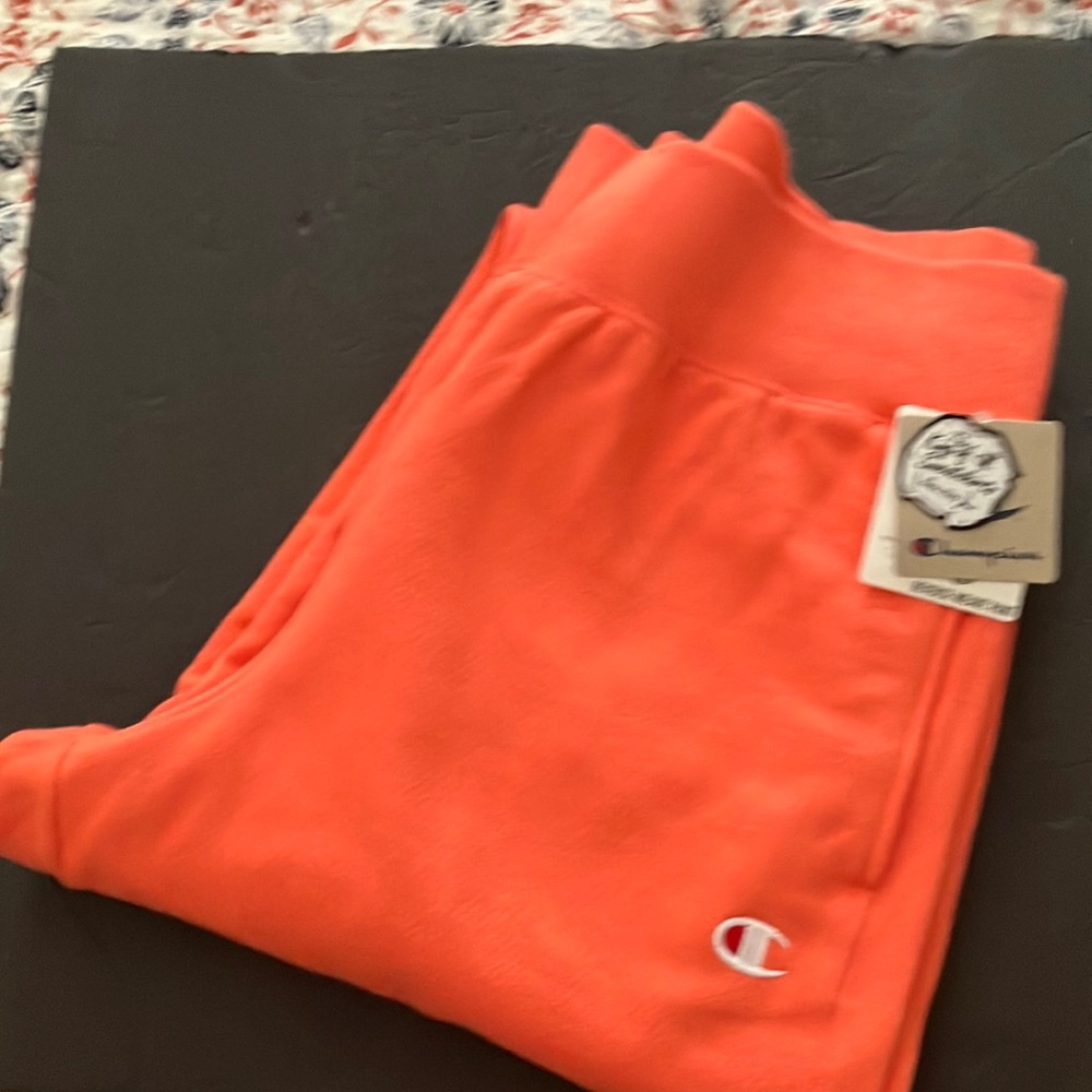 Brand New W Tags Champion XL Sweatpants in Melon Coral Banded Waist & Ankle